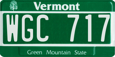VT license plate WGC717