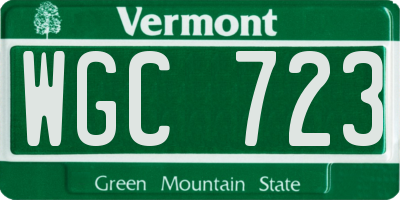 VT license plate WGC723