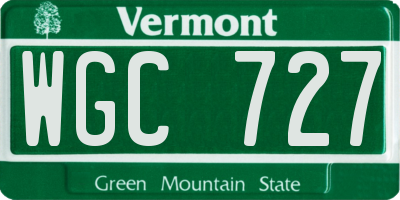 VT license plate WGC727