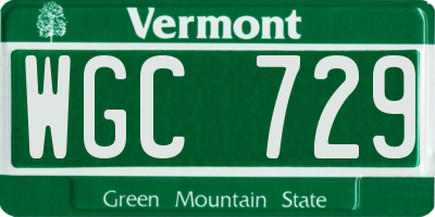 VT license plate WGC729