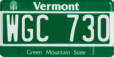 VT license plate WGC730