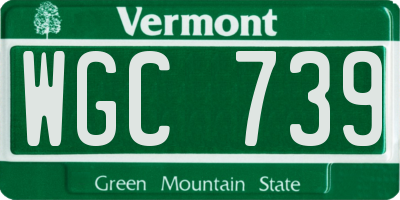 VT license plate WGC739