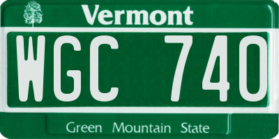 VT license plate WGC740