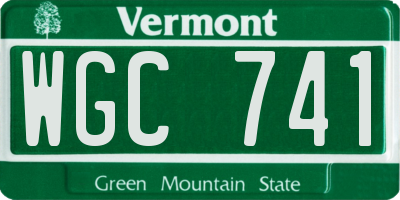 VT license plate WGC741