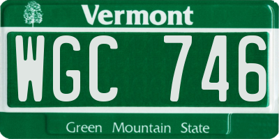 VT license plate WGC746