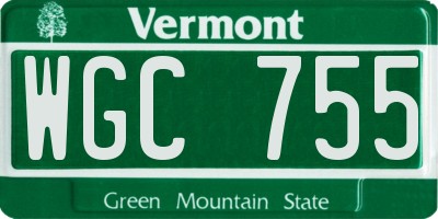 VT license plate WGC755