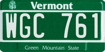 VT license plate WGC761