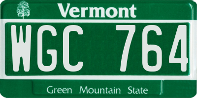 VT license plate WGC764