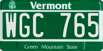 VT license plate WGC765