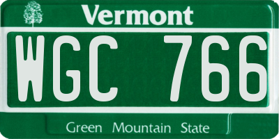 VT license plate WGC766