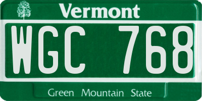 VT license plate WGC768