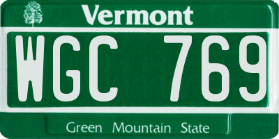 VT license plate WGC769