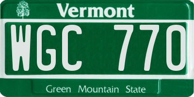 VT license plate WGC770