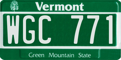VT license plate WGC771