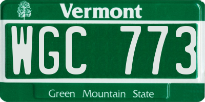 VT license plate WGC773
