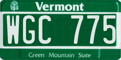 VT license plate WGC775