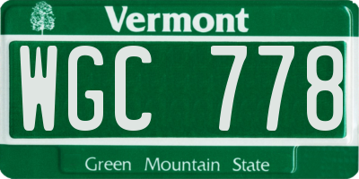 VT license plate WGC778