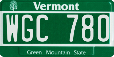 VT license plate WGC780