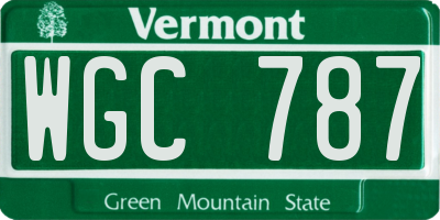 VT license plate WGC787