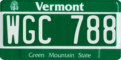 VT license plate WGC788