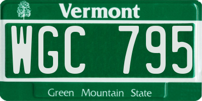 VT license plate WGC795