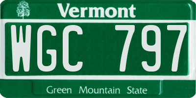 VT license plate WGC797