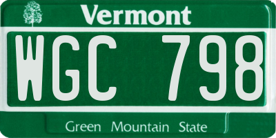 VT license plate WGC798