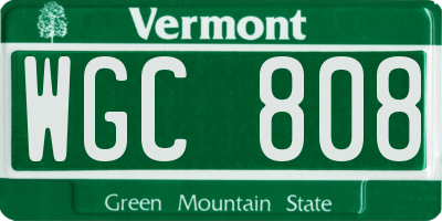 VT license plate WGC808