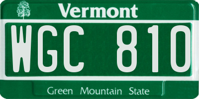 VT license plate WGC810
