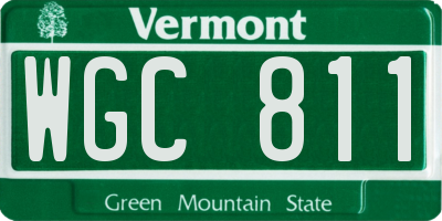 VT license plate WGC811