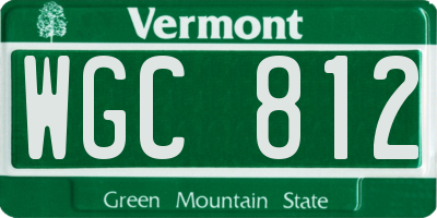 VT license plate WGC812