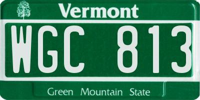 VT license plate WGC813