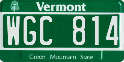 VT license plate WGC814