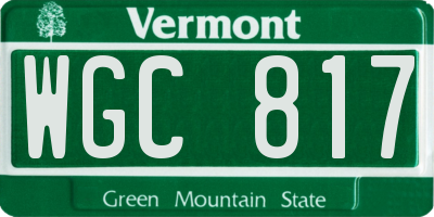 VT license plate WGC817
