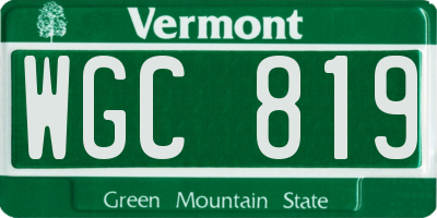 VT license plate WGC819