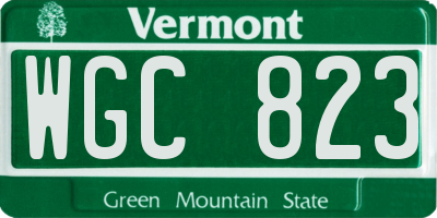 VT license plate WGC823