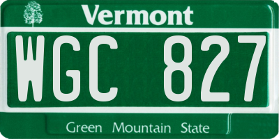 VT license plate WGC827
