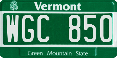 VT license plate WGC850