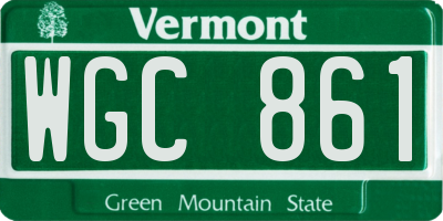 VT license plate WGC861