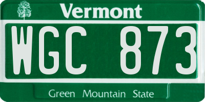 VT license plate WGC873