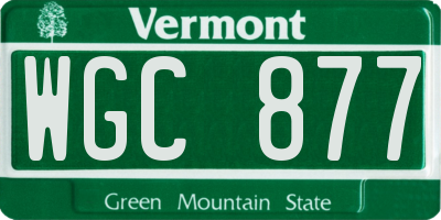 VT license plate WGC877