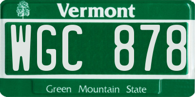 VT license plate WGC878