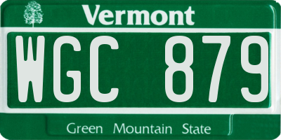 VT license plate WGC879
