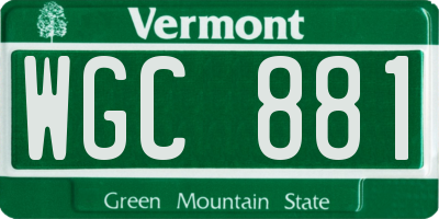 VT license plate WGC881