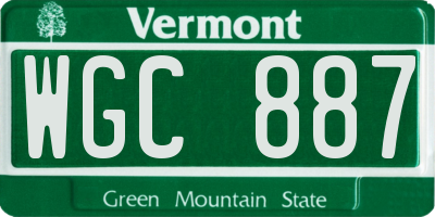 VT license plate WGC887
