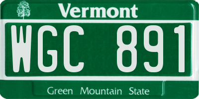 VT license plate WGC891