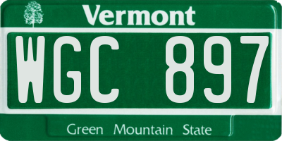 VT license plate WGC897