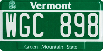 VT license plate WGC898