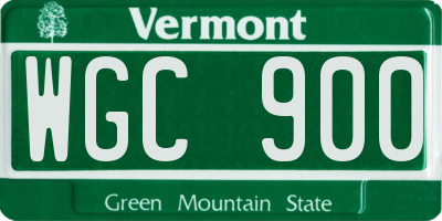 VT license plate WGC900