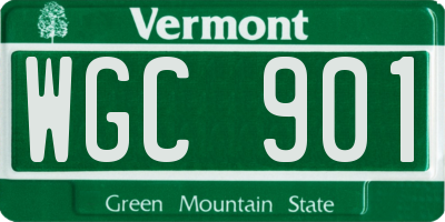 VT license plate WGC901